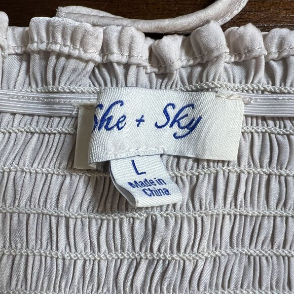 Whimsical Fairycore Milkmaid Flowy Puff Sleeve Feminine Dainty Ivory Top Large - Picture 6 of 10